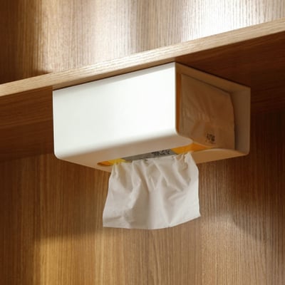 壁貼式衛生紙盒 (節省空間) 紙巾盒 衛生紙盒 免釘 免打孔 壁掛 面紙盒 可倒掛 黏貼式 衛生紙2