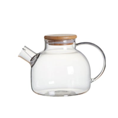 日式耐溫竹蓋壺 (流線優雅出水順暢) 大容量 冷水壺 玻璃茶壶 玻璃壺 泡茶壺 煮茶壺 竹蓋 不鏽鋼 密封 茶壺 水壺 熱水壺3