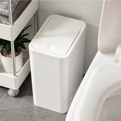 按壓式垃圾桶 (輕按彈蓋) 隱藏垃圾袋 臥室 浴室垃圾桶 彈蓋式垃圾桶 厨房垃圾桶 簡約 窄縫垃圾桶5