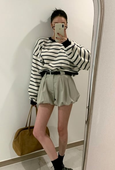 俏皮南瓜短褲裙(附腰帶5