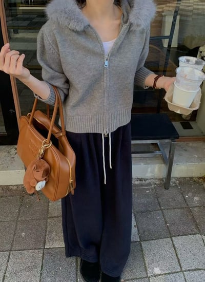 毛可拆！連帽雙向拉鍊針織外套6