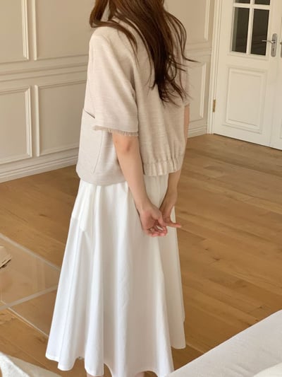 抽鬚滾邊雪花釦夏款織紋外套5