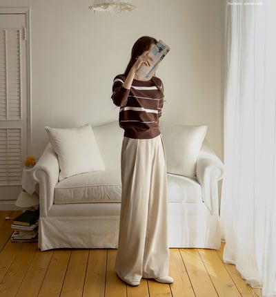 免熨燙！後鬆緊兩側打褶混棉西裝長褲12