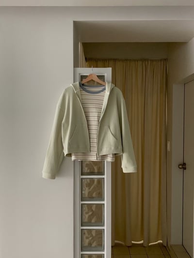 春季新款華夫格連帽休閒外套9