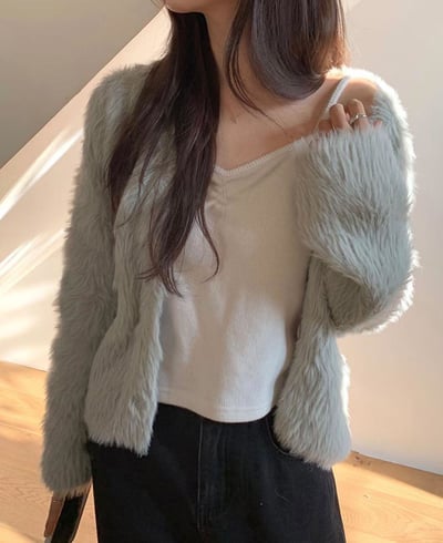 毛毛款毛排扣小外套6