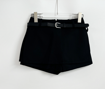 挺版辣款開衩短褲裙（附皮帶）10
