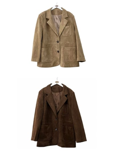 刀領寬鬆口袋麂皮西裝外套15