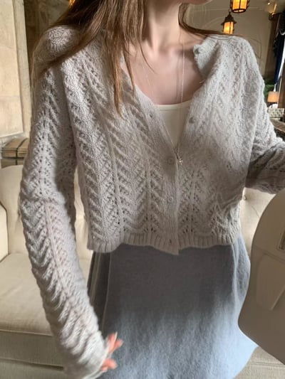 簍空造型針織短外套6