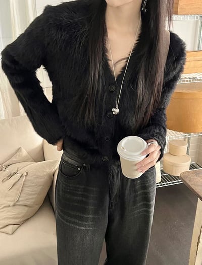 毛毛款毛排扣小外套3