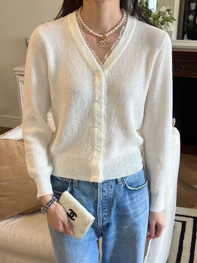 V領滾邊針織上衣5