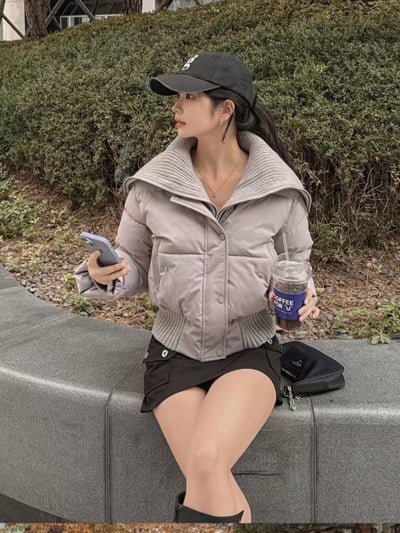 回歸🔥拼接坑紋防水羽絨外套2