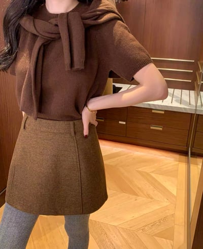 (客訂勿下單)短袖針織衫+圓領排釦外套SET10