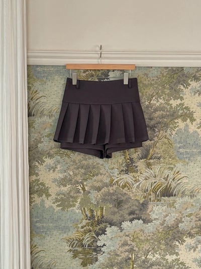 半拼接百摺辣款迷你短褲裙6