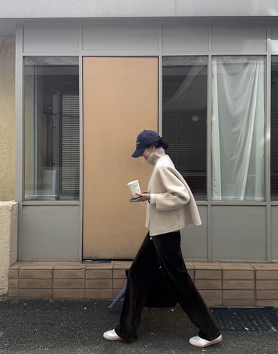 天鵝絨坑紋直筒落地褲5