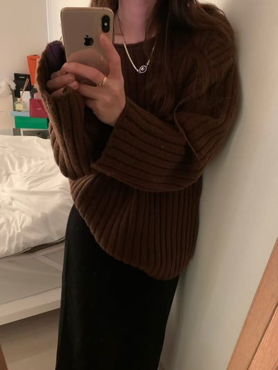 落肩厚磅坑紋長款針織衣9