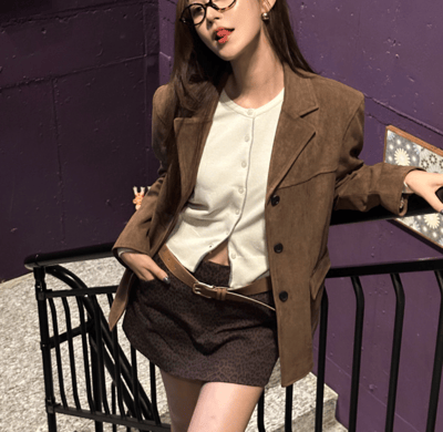 排釦內裡配色短版針織衫12