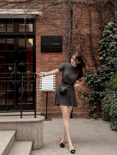 小花鏤空薄針織短袖＋鬆緊短褲裙SET5