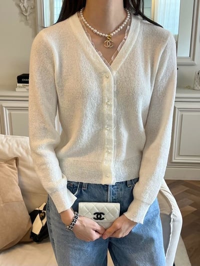 V領滾邊針織上衣3