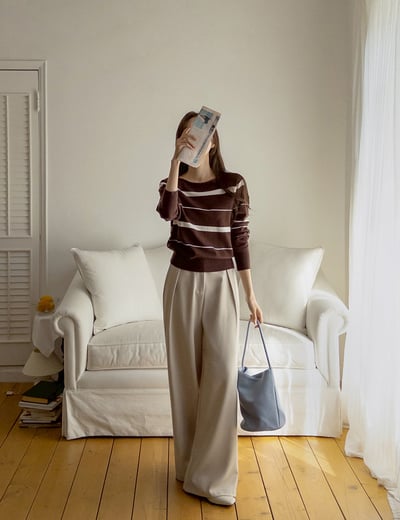 免熨燙！後鬆緊兩側打褶混棉西裝長褲9