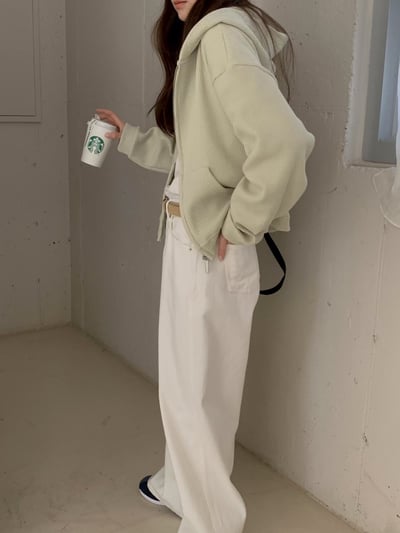 春季新款華夫格連帽休閒外套8