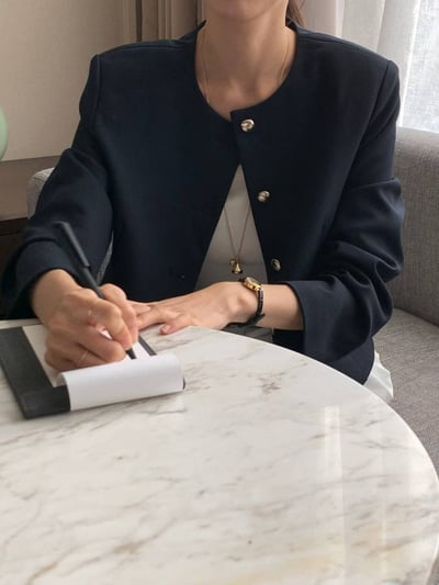 圓領微短版金釦西裝外套6