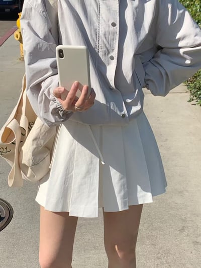 liter家蝴蝶結造型百褶短褲裙5