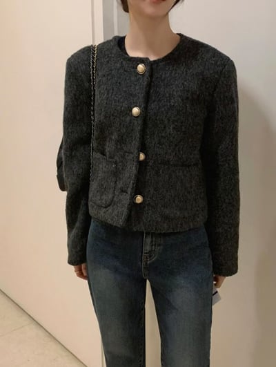 金扣毛款小香短版外套3