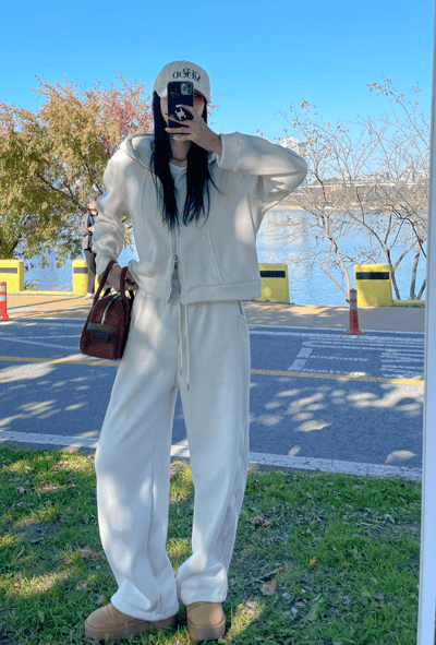 三件組｜麵包鋪棉背心＋連帽棉質外套＋鬆緊長褲SET3