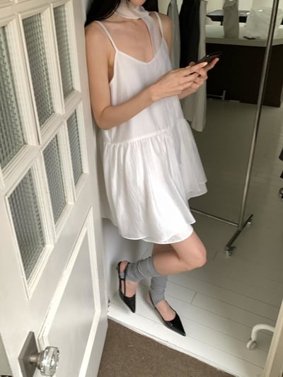 細肩小短洋裝(附綁帶3