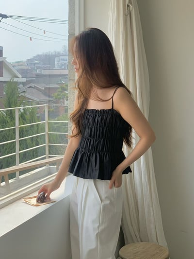 細肩抓皺小背心7
