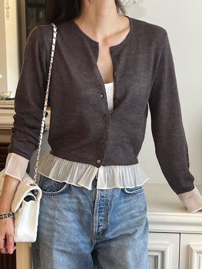 針織拚接小外套2