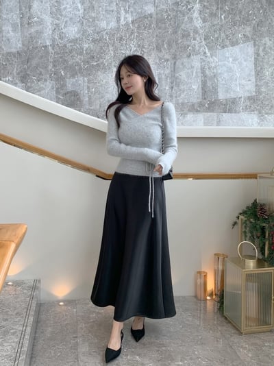 內刷毛緞面魚尾裙8