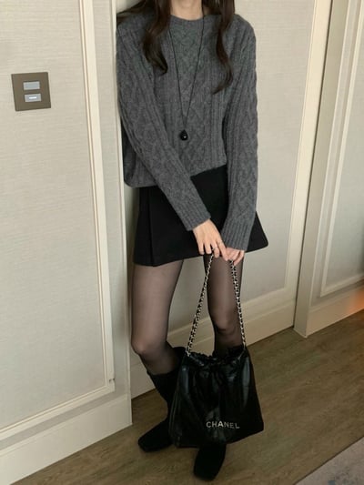 磨毛款打褶造型Ａ字短裙12