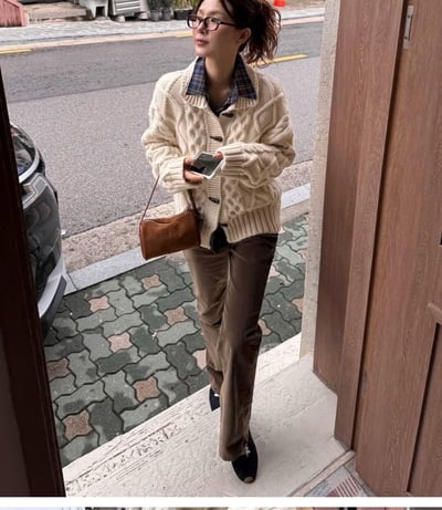 後口袋車標燈芯絨小喇叭褲2