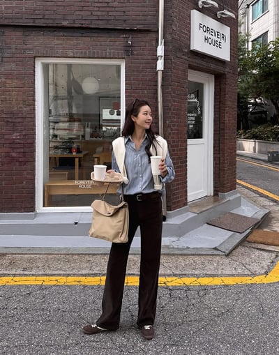 顯瘦順身款燈芯絨直筒長褲1