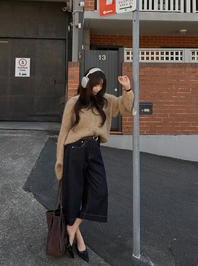 Ｖ領泡泡袖金牌logo厚款針織衣5