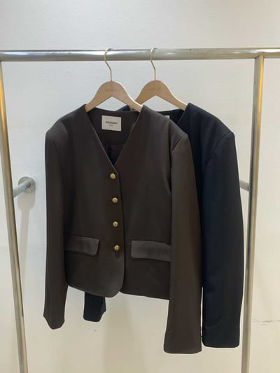 無領金釦雙口袋西裝外套6