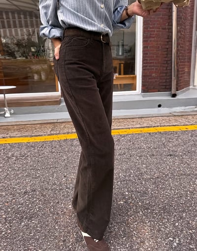 顯瘦順身款燈芯絨直筒長褲15