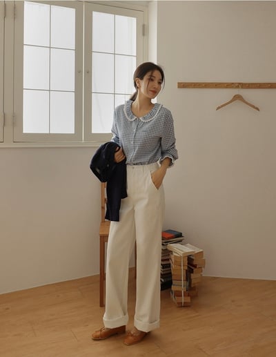 四季百搭款｜中高腰挺棉修身寬褲16