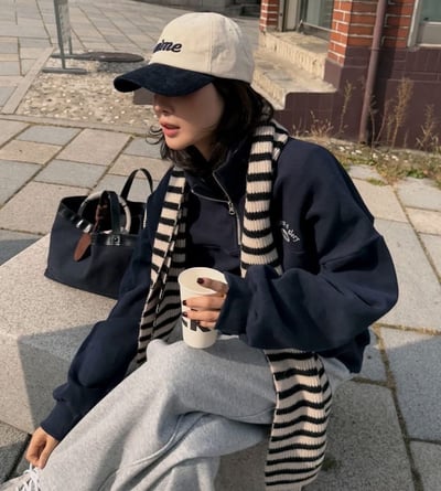 內刷毛刺繡logo拉鍊領大學Ｔ6