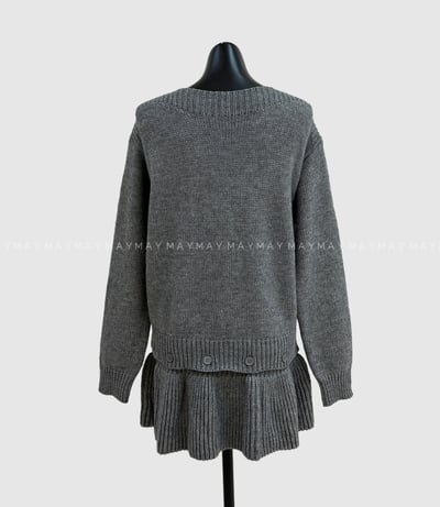 兩穿款！鈕扣針織波浪裙擺短洋11