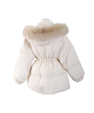 可拆狐狸毛連帽縮腰鴨絨外套（鴨絨100%)10