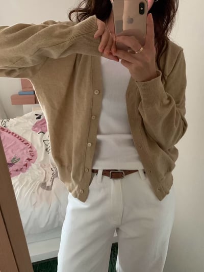 Ｙ領排釦薄款針織外套8