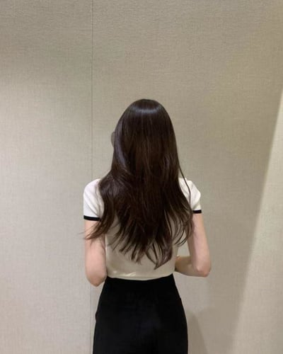 撞色針織短袖T8