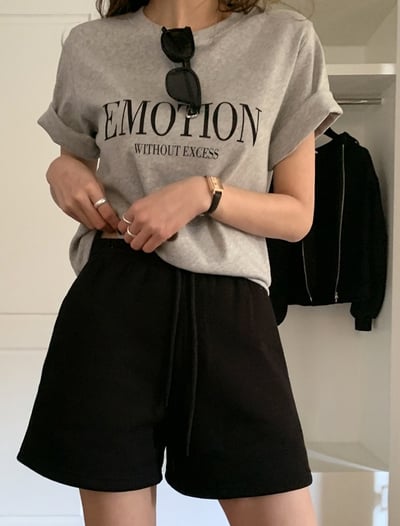 內刷毛連帽寬鬆外套＋短褲SET8