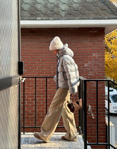 側壓線內刷厚毛毛落地寬褲3