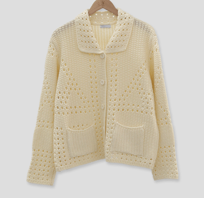 翻領洞洞針織排釦外15