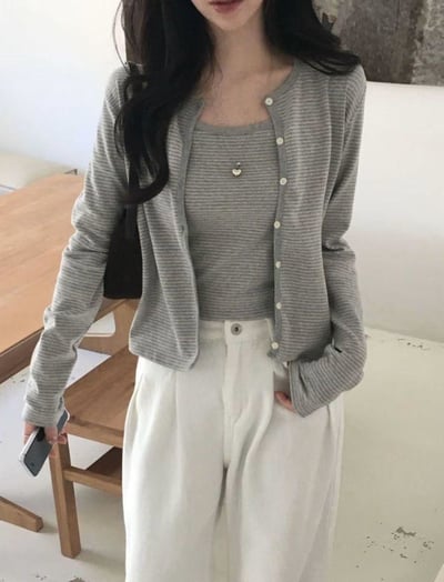 條紋背心+小外套SET2