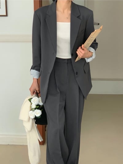 春季款拼接條紋內裡西裝外套15