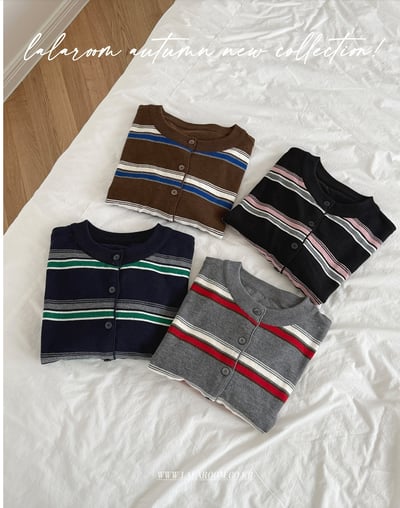 新款秋冬配色橫條紋針織外套12